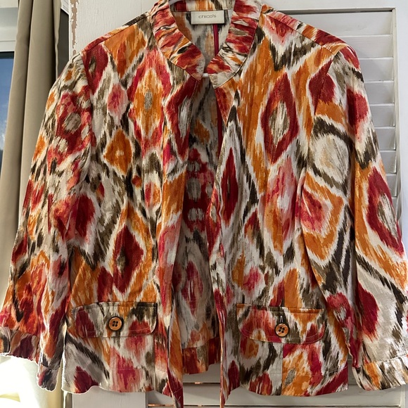 CHICO’s Multicolor Patterned Jacket - Picture 2 of 3